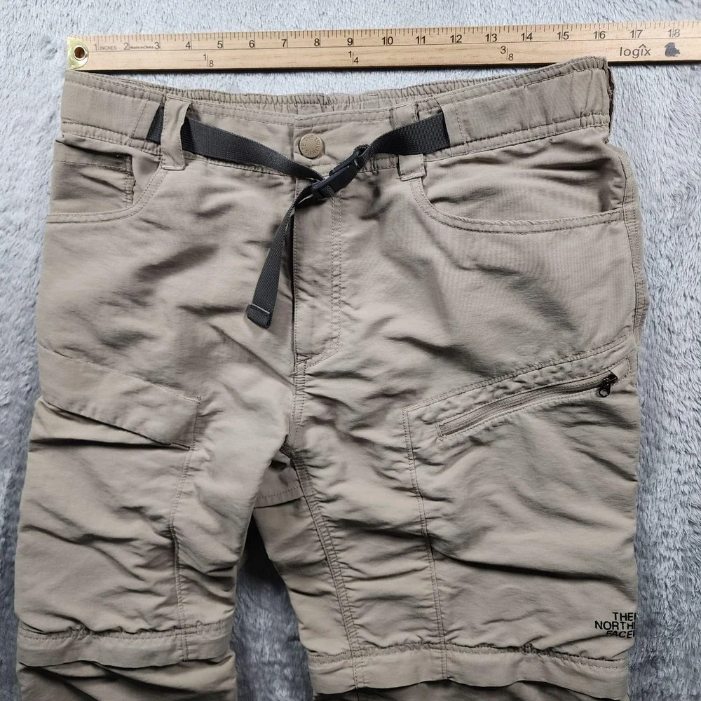 The North Face Paramount Trail Pants Mens MT Beige Convertible Zip Off Hiking